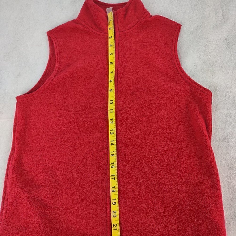 Karen Scott Red Full Zip Fleece Vest. Size Medium - Picture 7 of 10
